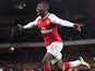 Eddie Nketiah celebrates scoring during the EFL Cup game between Arsenal and Norwich City on October 24, 2017