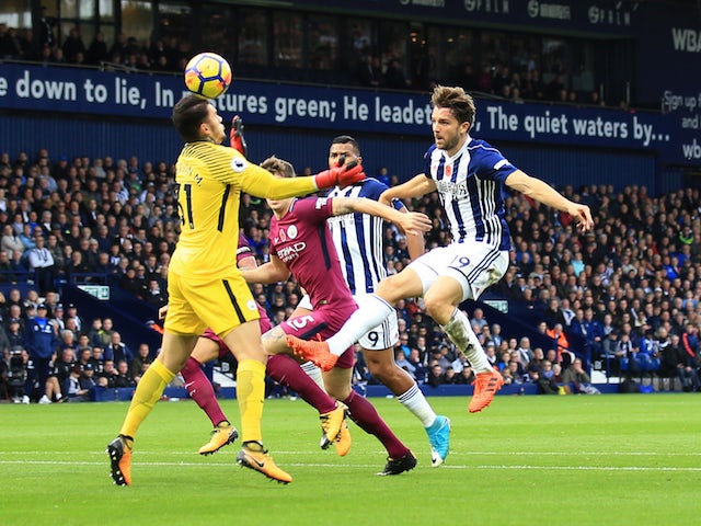 Jay Rodriguez equalises during the Premier League game between West Bromwich Albion and Manchester City on October 28, 2017