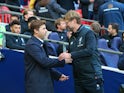 Jurgen Klopp and Mauricio Pochettino during the Premier League game between Tottenham Hotspur and Liverpool on October 22, 2017