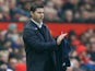 Mauricio Pochettino gives instructions during the Premier League game between Manchester United and Tottenham Hotspur on October 28, 2017