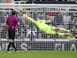 Bournemouth goalkeeper Asmir Begovic pulls off a save during the Premier League clash with Newcastle United at St James' Park on November 4, 2017