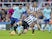 Bournemouth striker Callum Wilson holds off the challenge of Newcastle United defenders Florian Lejeune during their Premier League clash at St James' Park on November 4, 2017