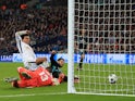 Dele Alli scores the opener during the Champions League group game between Tottenham Hotspur and Real Madrid on November 1, 2017