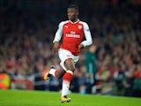 Eddie Nketiah in action during the Europa League group game between Arsenal and Red Star Belgrade on November 2, 2017