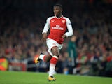 Eddie Nketiah in action during the Europa League group game between Arsenal and Red Star Belgrade on November 2, 2017