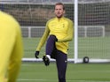 Harry Kane in Tottenham Hotspur training on October 31, 2017