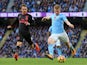 Kevin De Bruyne scores the opener during the Premier League game between Manchester City and Arsenal on November 5, 2017