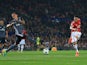 Nemanja Matic opens the scoring during the Champions League group game between Manchester United and Benfica on October 31, 2017