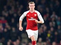 Rob Holding in action during the Europa League group game between Arsenal and Red Star Belgrade on November 2, 2017
