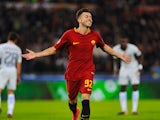 Stephan El Shaarawy celebrates scoring during the Champions League group game between Roma and Chelsea on October 31, 2017