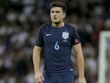 Harry Maguire in action during the international friendly between England and Germany on November 10, 2017