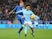 Marc Albrighton and Leroy Sane in action during the Premier League game between Leicester City and Manchester City on November 18, 2017