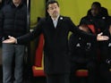 Marco Silva watches on during the Premier League game between Watford and West Ham United on November 19, 2017