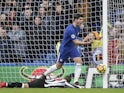 Alvaro Morata celebrates getting the Blues' second during the Premier League game between Chelsea and Newcastle United on December 2, 2017