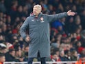 Arsene Wenger gestures during the Premier League game between Arsenal and Manchester United on December 2, 2017