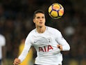 Tottenham Hotspur midfielder Erik Lamela in action during his side's Premier League clash with Leicester City at the King Power Stadium on November 28, 2017