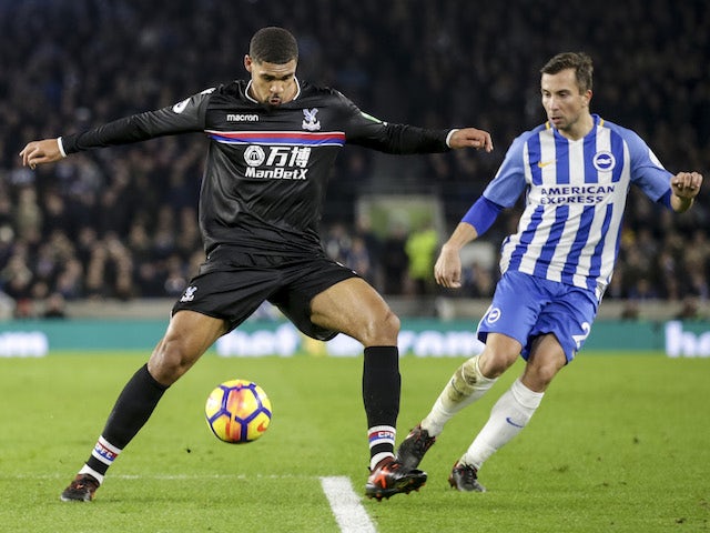 Crystal Palace midfielder Ruben Loftus-Cheek in action during his side's Premier League clash with Brighton & Hove Albion at the Amex Stadium on November 28, 2017