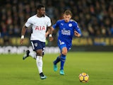 Tottenham Hotspur defender Serge Aurier in action during his side's Premier League clash with Leicester City at the King Power Stadium on November 28, 2017