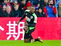 Jermain Defoe celebrates after opening the scoring in the Premier League match between Crystal Palace and Bournemouth on December 9, 2017