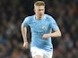 Kevin De Bruyne in action during the Premier League game between Manchester City and West Ham United on December 3, 2017