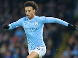 Leroy Sane in action during the Premier League game between Manchester City and West Ham United on December 3, 2017