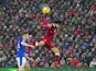 Mohamed Salah in action against Jonjoe Kenny during the Premier League game between Liverpool and Everton on December 10, 2017
