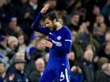 A frustrated Cesc Fabregas during the Premier League game between Chelsea and Southampton on December 16, 2017