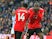 Jesse Lingard and Romelu Lukaku celebrate with each other during the Premier League game between West Bromwich Albion and Manchester United on December 17, 2017