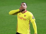 Watford captain Troy Deeney in action during his side's Premier League clash with Arsenal