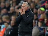 Swansea City caretaker manager Alan Curtis watches on during his side's Premier League clash with Bournemouth at the Liberty Stadium on December 31, 2016