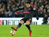 Alexis Sanchez in action during the Premier League game between Crystal Palace and Arsenal on December 28, 2017