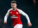 Mathieu Debuchy in action for Arsenal in the EFL Cup on Dec 19, 2017