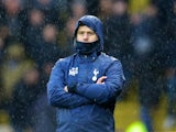 Tottenham Hotspur manager Mauricio Pochettino watches on during the Premier League clash with Watford at Vicarage Road on January 1, 2017