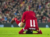 Mohamed Salah has a roll during the Premier League game between Liverpool and Swansea City on December 26, 2017
