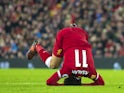 Mohamed Salah has a roll during the Premier League game between Liverpool and Swansea City on December 26, 2017