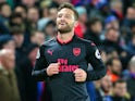 Shkodran Mustafi celebrates scoring the opener during the Premier League game between Crystal Palace and Arsenal on December 28, 2017