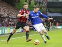 Simon Francis and Gylfi Sigurdsson in action during the Premier League game between Bournemouth and Everton on December 30, 2017