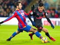 Yohan Cabaye and Alexis Sanchez in action during the Premier League game between Crystal Palace and Arsenal on December 28, 2017