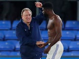 Bruno Ecuele Manga receives attention from Cardiff City boss Neil Warnock on December 26, 2018