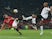 Juan Mata and Andre Wisdom in action during the FA Cup game between Manchester United and Derby County on January 5, 2018