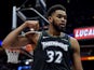 Karl-Anthony Towns in action for Minnesota Timberwolves on December 30, 2018