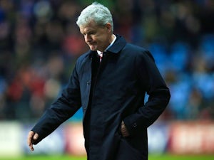Dejected Stoke City manager Mark Hughes pictured on January 6, 2018