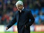 Dejected Stoke City manager Mark Hughes pictured on January 6, 2018