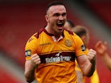 Tom Aldred in action for Motherwell in April 2018