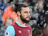 Andy Carroll pictured in action for West Ham United in March 2017