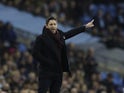 Lee Johnson gives instructions during the EFL Cup game between Manchester City and Bristol City on January 9, 2018