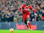 Sadio Mane in action during the Premier League game between Liverpool and Manchester City on January 14, 2018