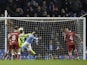 Sergio Aguero scores late on during the EFL Cup game between Manchester City and Bristol City on January 9, 2018