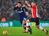 Dele Alli and Oriol Romeu in action during the Premier League game between Southampton and Tottenham Hotspur on January 21, 2018