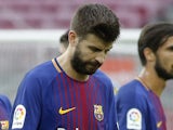 Gerard Pique in action for Barcelona on October 1, 2017
